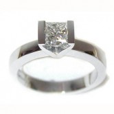 18ct white gold ring set with a princess cut diamond