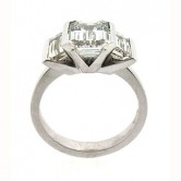 18ct white gold ring set with emerald cut diamonds