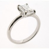 18ct white gold ring set with an emerald cut diamond