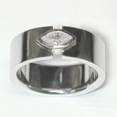 18ct white gold ring set with a marquise cut diamond