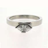 Platinum ring set with a marquise cut diamond