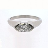18ct white gold ring set with a marquise cut diamond