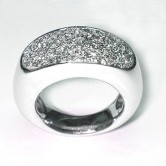 18ct white gold diamond pavee set ring