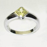 18ct gold ring set with natural fancy yellow diamond