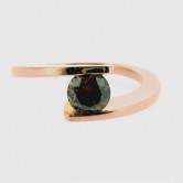 18ct red gold ring set with a natural chocolate coloured diamond